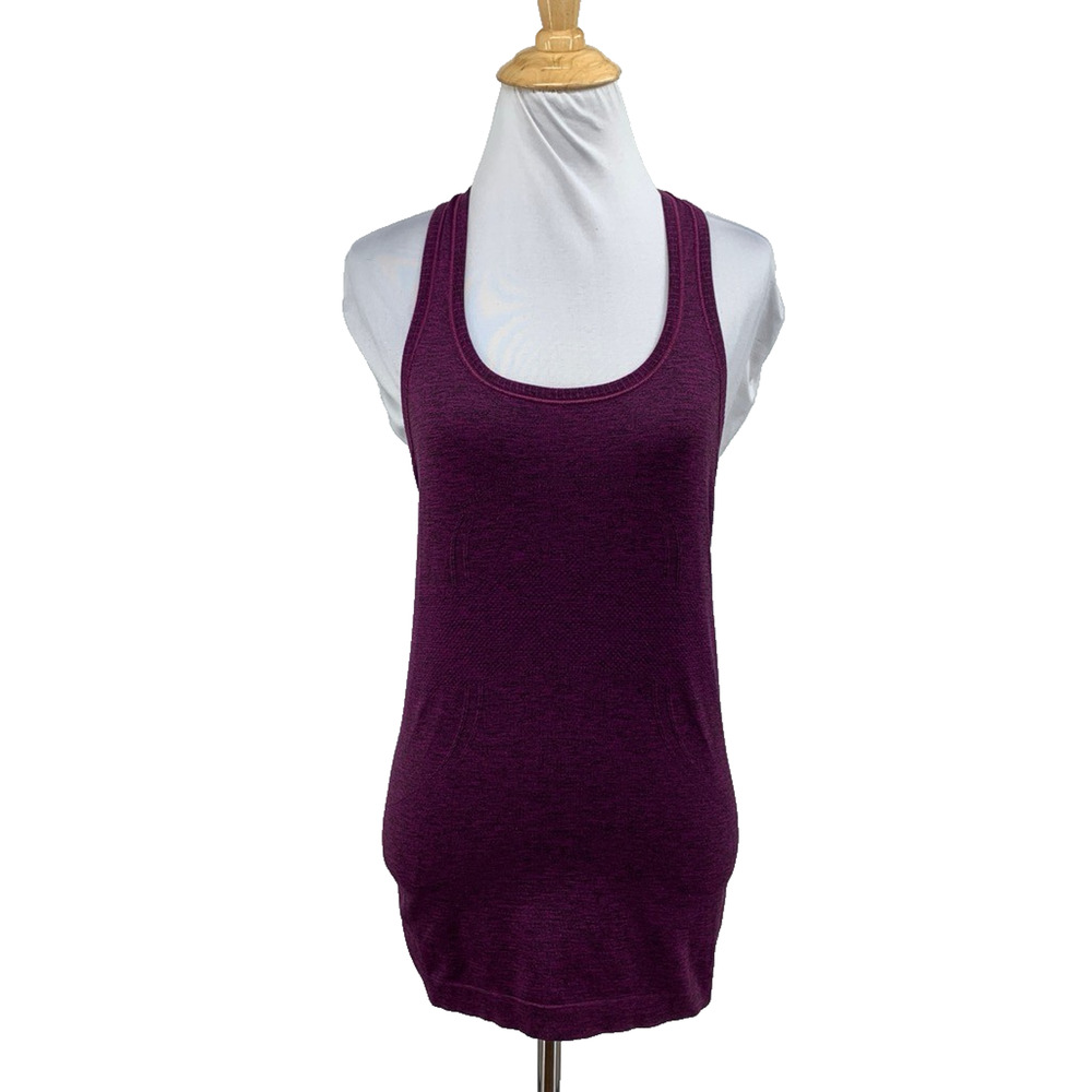 Lululemon Tank Top Womens 6 Eggplant Swiftly Tech Racerback Hip Length Running